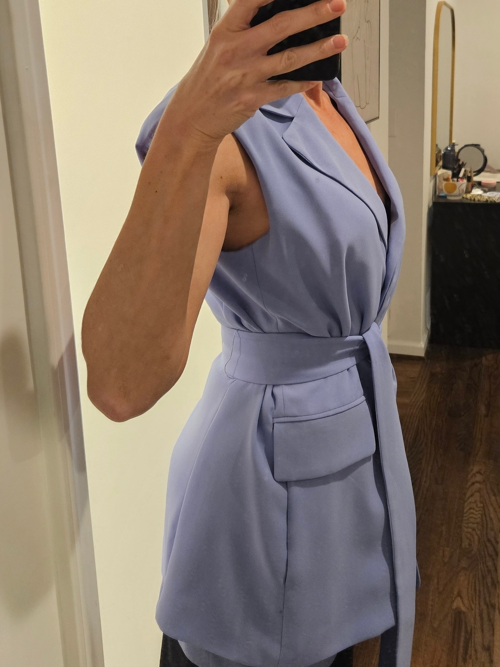 PEARL by Lela Rose Skirt and Top Set in Periwinkle and Navy